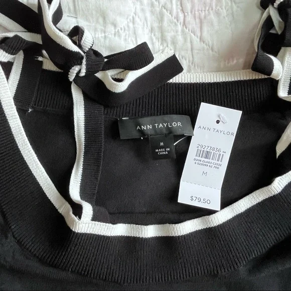 Ann Taylor black off the shoulder sweater - NWT! - Picture 3 of 6